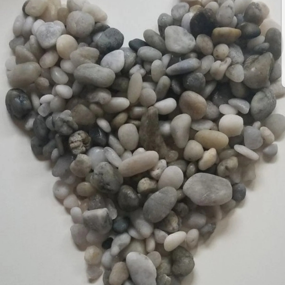 White Black & Grey Beach Stones including  Quartz